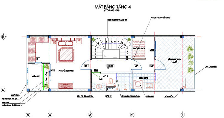 10thiet ke nha ong 5x16m mat bang tang 4dsa