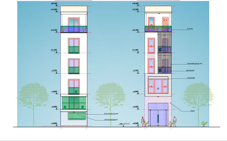 2mat dung thiet ke nha pho 4mx16m depds