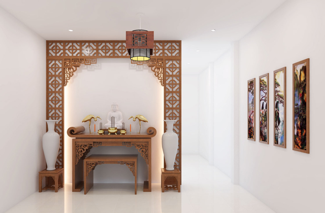 7phong tho mau nha pho dung gach hoa trang tri