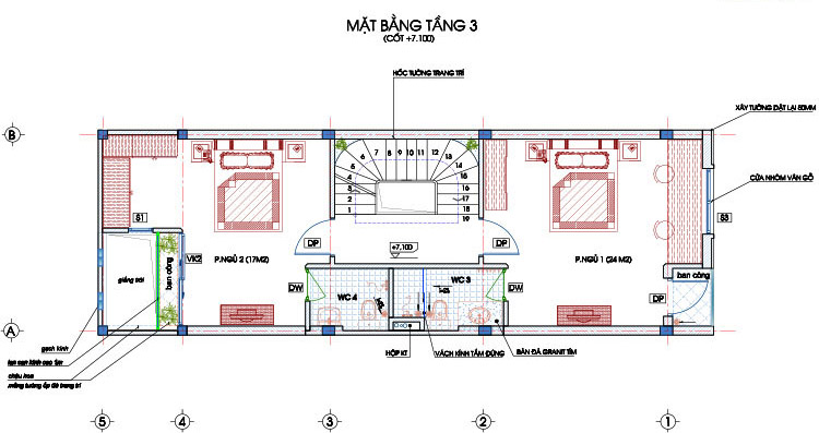 9thiet ke nha ong 5x16m mat bang tang 3dsa